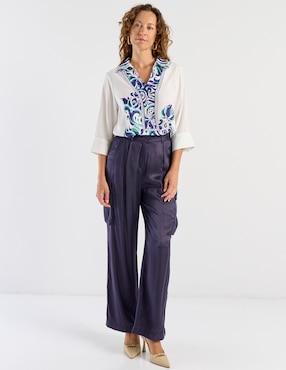 Blusa La Mode manga 3/4 para mujer