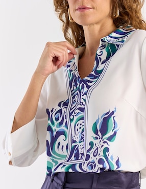 Blusa La Mode manga 3/4 para mujer