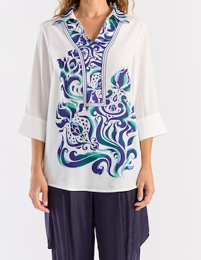Blusa La Mode manga 3/4 para mujer