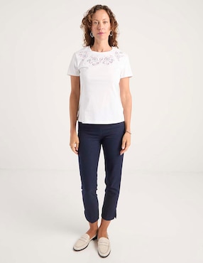 Playera manga corta La Mode cuello redondo para mujer