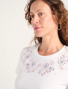 Playera manga corta La Mode cuello redondo para mujer