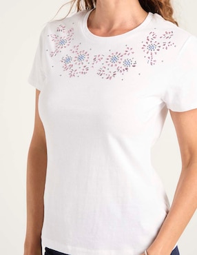 Playera manga corta La Mode cuello redondo para mujer