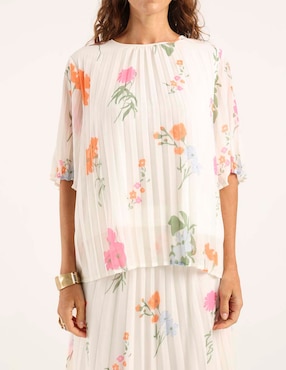 Blusa La Mode manga 3/4 para mujer