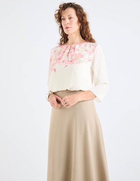 Blusa La Mode manga 3/4 para mujer