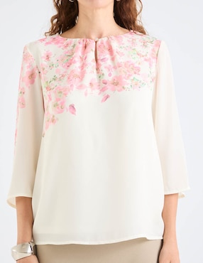 Blusa La Mode manga 3/4 para mujer