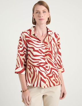 Blusa camisera La Mode manga larga para mujer