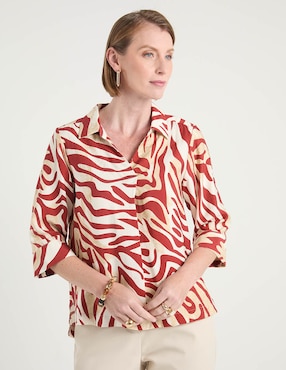 Blusa camisera La Mode manga larga para mujer