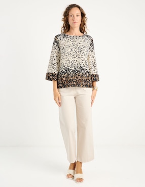 Blusa La Mode manga 3/4 para mujer