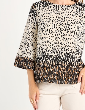 Blusa La Mode manga 3/4 para mujer