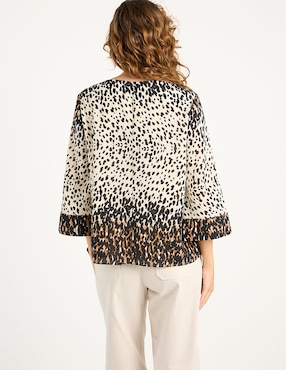 Blusa La Mode manga 3/4 para mujer