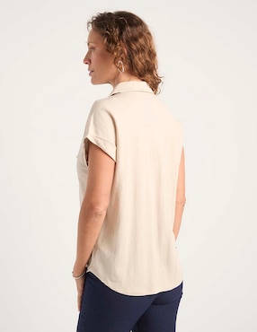 Blusa camisera La Mode manga corta para mujer