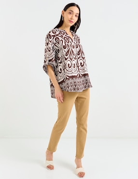 Blusa La Mode manga 3/4 para mujer