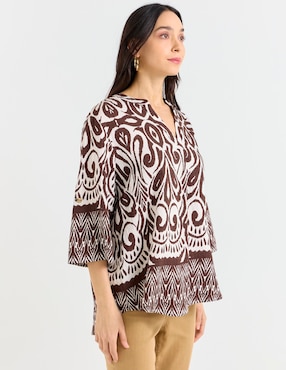Blusa La Mode manga 3/4 para mujer