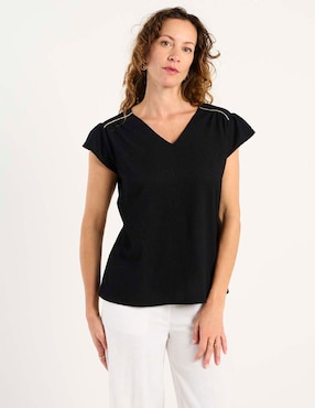 Blusa La Mode manga corta para mujer