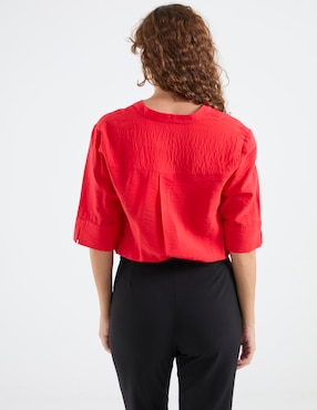 Blusa manga al codo para mujer