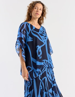 Blusa La Mode manga al codo para mujer
