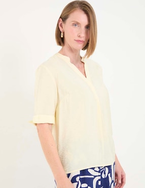 Blusa manga al codo para mujer