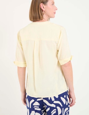 Blusa manga al codo para mujer