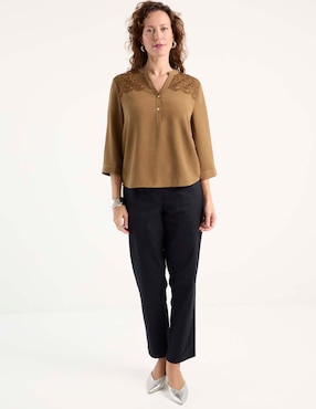 Blusa La Mode manga 3/4 para mujer