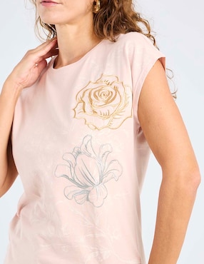 Playera manga corta La Mode cuello redondo para mujer