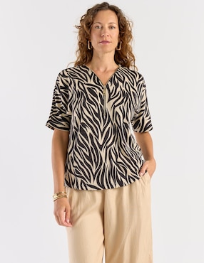 Blusa La Mode manga corta para mujer