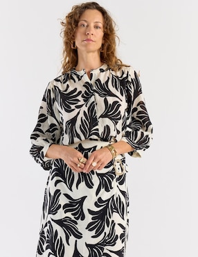 Blusa La Mode manga 3/4 para mujer