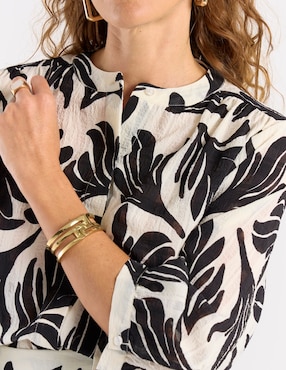 Blusa La Mode manga 3/4 para mujer