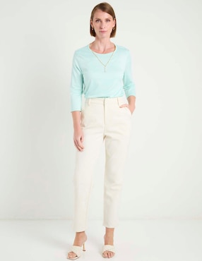 Pantalón chino La Mode slim para mujer