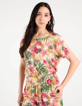 Blusa La Mode manga corta para mujer