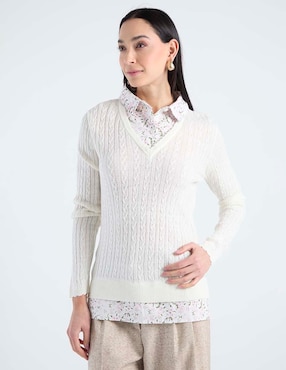 Suéter La Mode cuello camisero para mujer