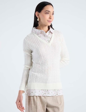 Suéter La Mode cuello camisero para mujer