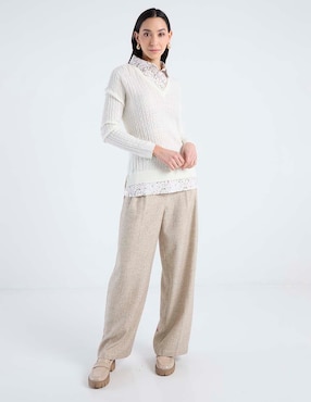 Suéter La Mode cuello camisero para mujer