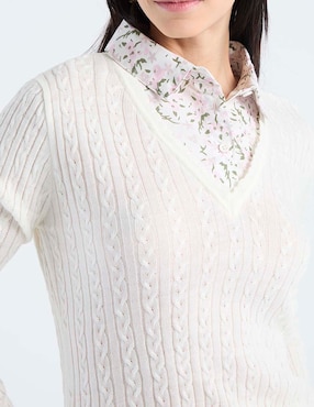 Suéter La Mode cuello camisero para mujer