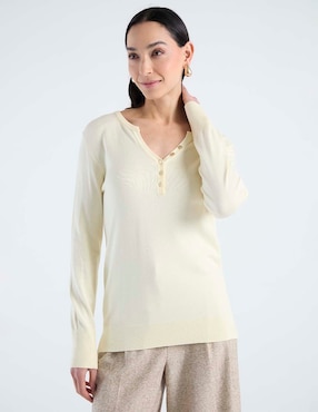 Suéter La Mode cuello V para mujer