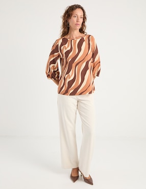 Blusa La Mode manga 3/4 para mujer