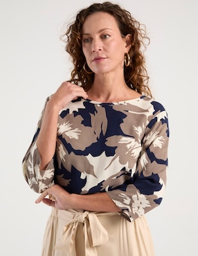 Blusa La Mode manga 3/4 para mujer