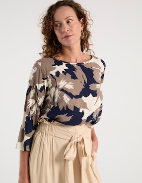 Blusa La Mode manga 3/4 para mujer