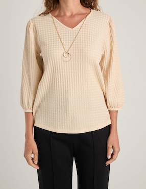 Blusa La Mode manga 3/4 para mujer
