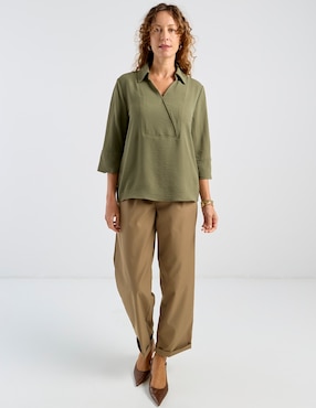 Blusa La Mode manga 3/4 para mujer