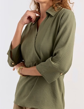 Blusa La Mode manga 3/4 para mujer