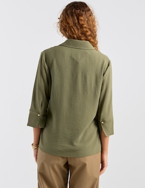 Blusa La Mode manga 3/4 para mujer