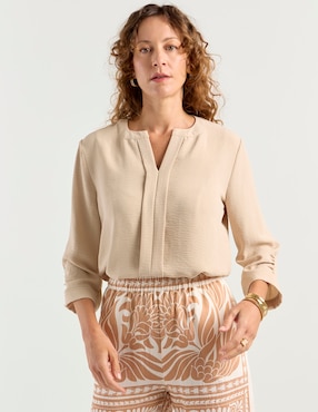 Blusa La Mode manga 3/4 para mujer