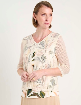 Blusa La Mode manga 3/4 para mujer