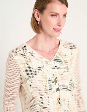 Blusa La Mode manga 3/4 para mujer