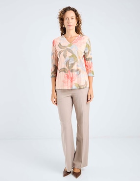 Blusa La Mode manga 3/4 para mujer