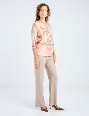 Blusa La Mode manga 3/4 para mujer