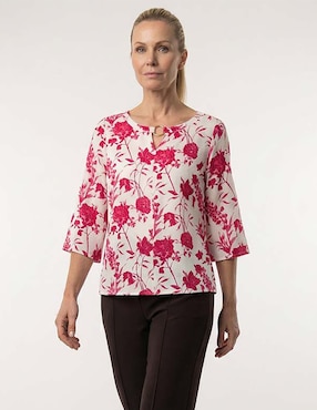 Blusa La Mode manga 3/4 para mujer