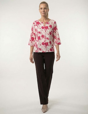 Blusa La Mode manga 3/4 para mujer