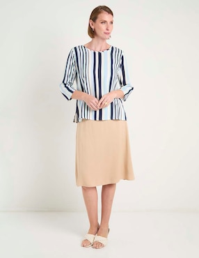 Blusa La Mode manga 3/4 para mujer