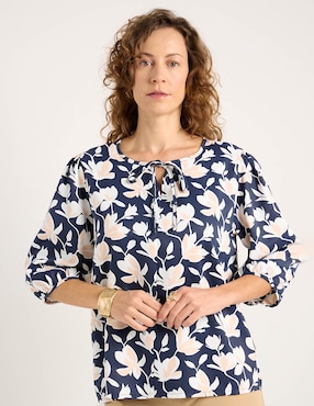 Blusa La Mode manga 3/4 para mujer